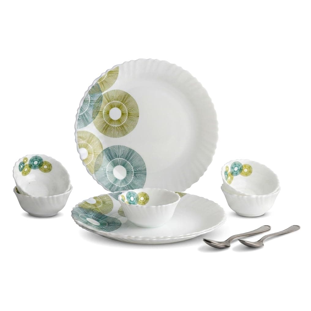 Cello Inorbit Dazzle Series Opalware Dinner Set, 12 Pieces