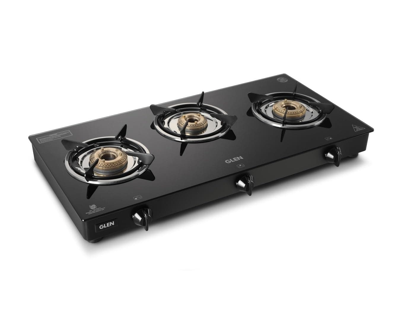 Glen Apex 3 Burner LPG Gas Stove with Toughened Glass Top
