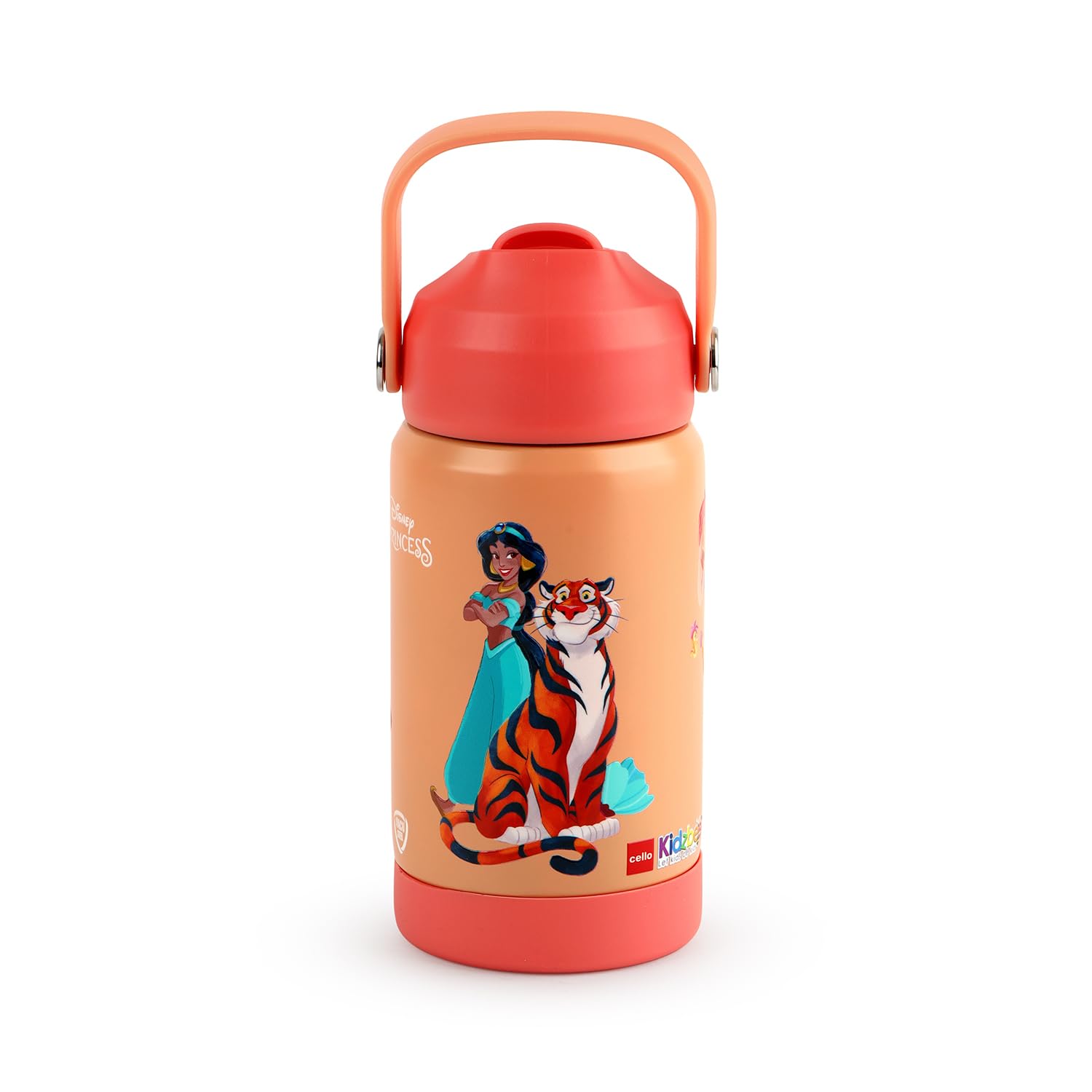 CELLO Kidzbee Gen Alpha Stainless Steel Kids Flask Water Bottle 370 ml | 3D Princess Touch & Feel Design, Leakproof Lightweight Easy to Carry Hot and Cold Kids Flask Water Bottle for School & Travel