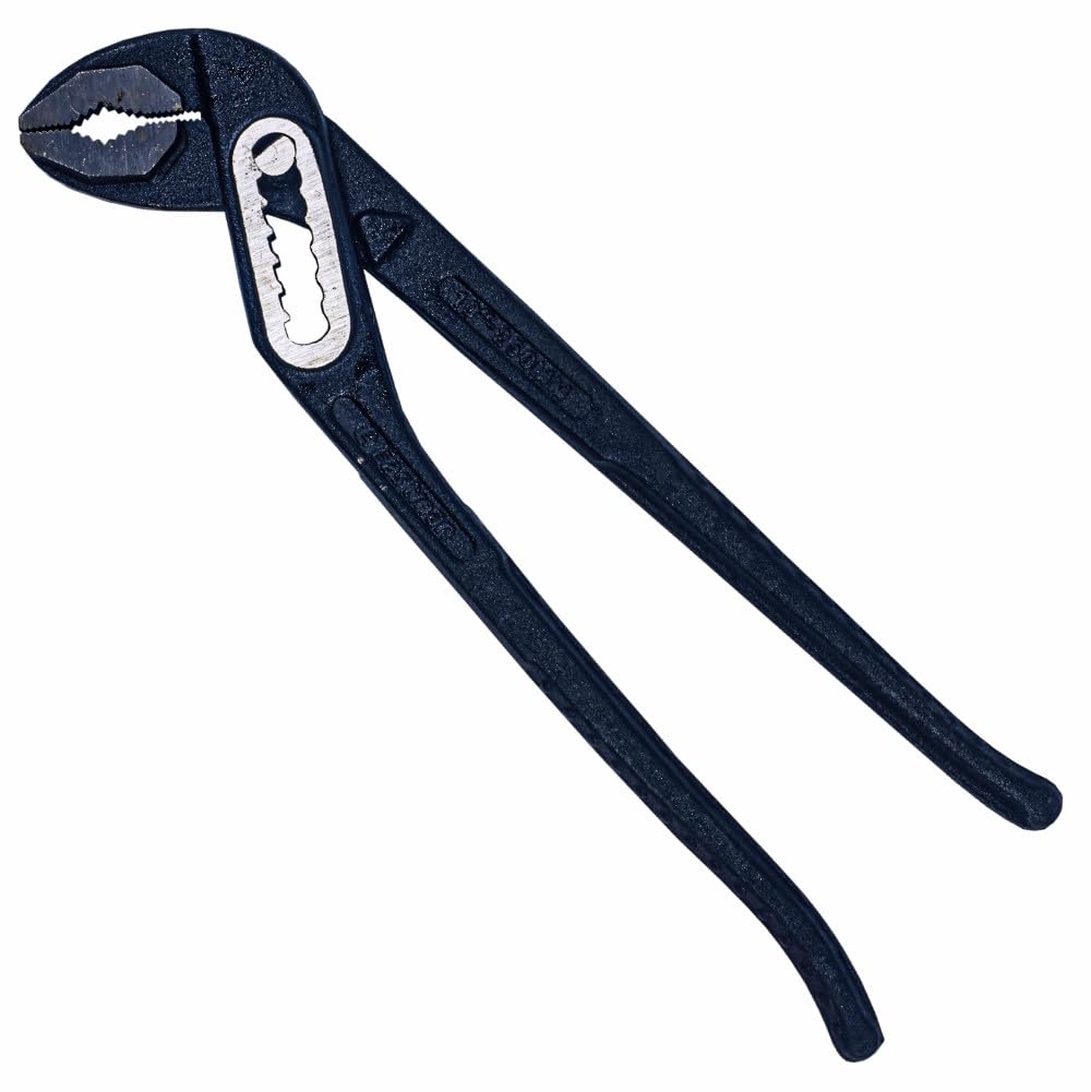 Eastman 10/25mm Without Sleeve Water Pump Pliers - Alloy Steel, Box-Joint Type Design, Self-Locking, 7 Adjustment Positions, Black Powder Coating Jaws Tools (E-2030A & D)