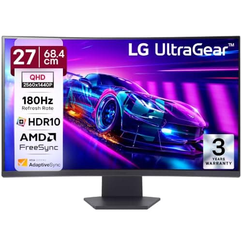 LG 27GS60QC 27 Inch Curved QHD 180Hz Gaming Monitor