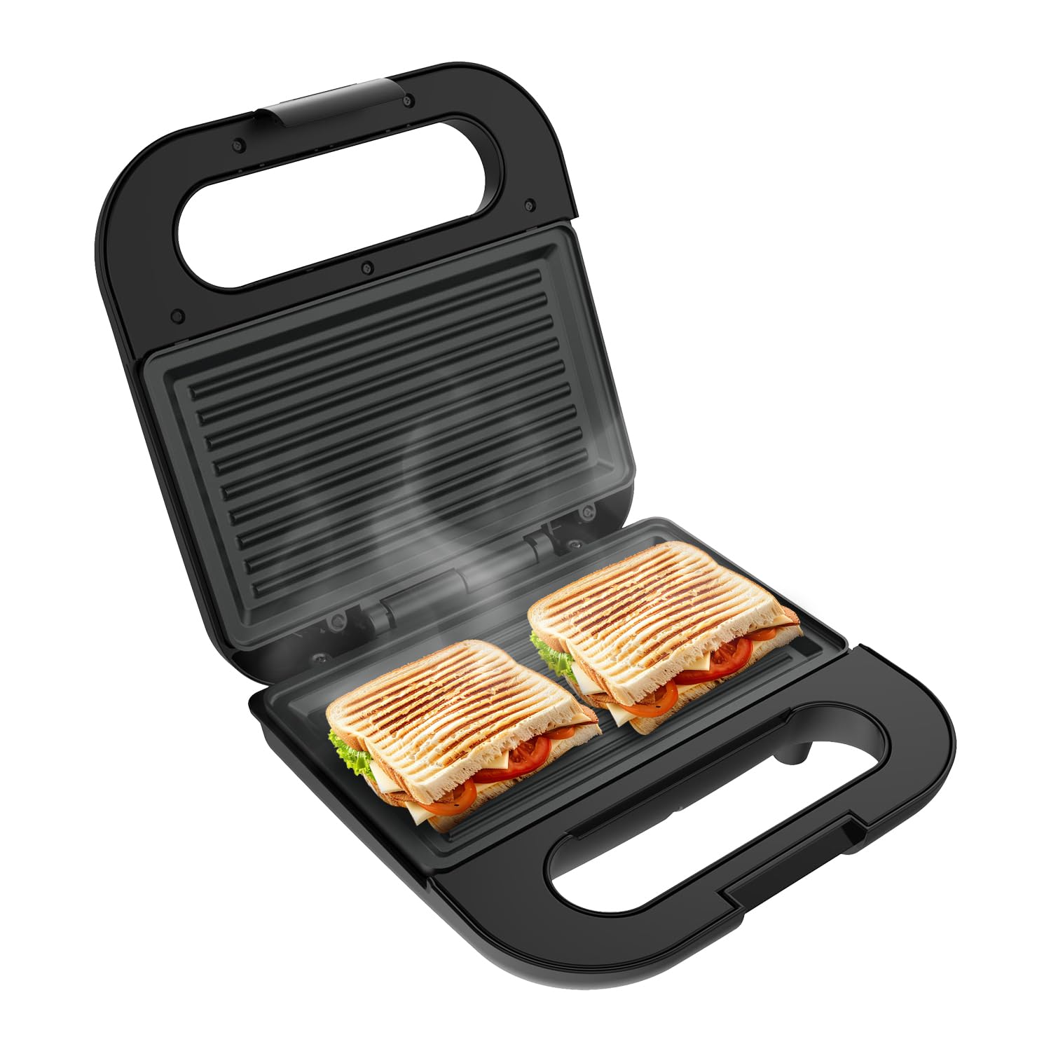 Havells Quick Crunch Grill Sandwich Maker | 800 W | Power Indicator Light | Non-Stick Coating Plates | 230 Volts | Heat Resistant Body | Quick Heating (Black)