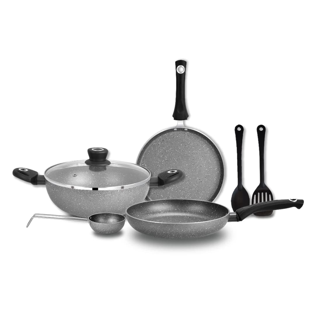 Bergner Bellini Marble Non Stick Cookware Set (7 Pieces)