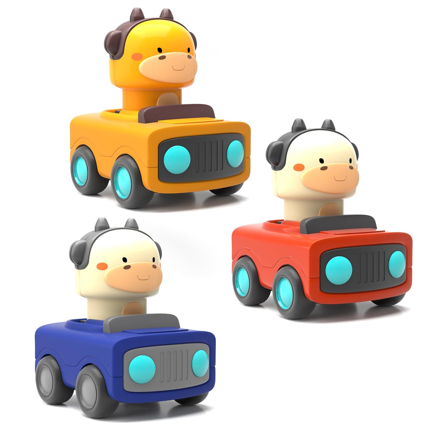 Lifelong Cuppy Animal Pack of 3 Press and Go Toy Cars