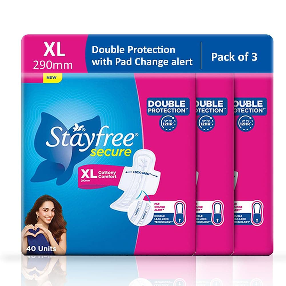 Stayfree Secure XL Cottony Soft Sanitary Pads (120 Pads)