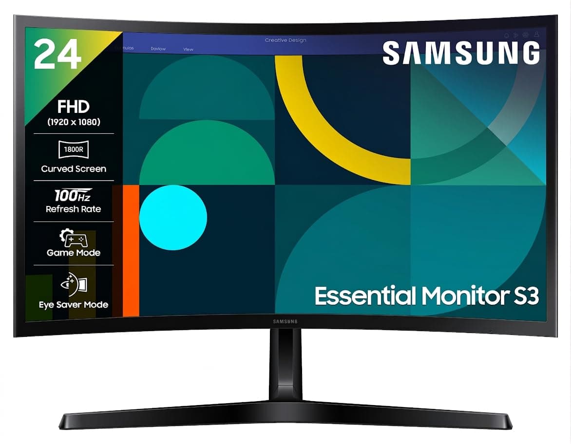 Samsung 24 Inch Curved Monitor LS24D368GAWXXL