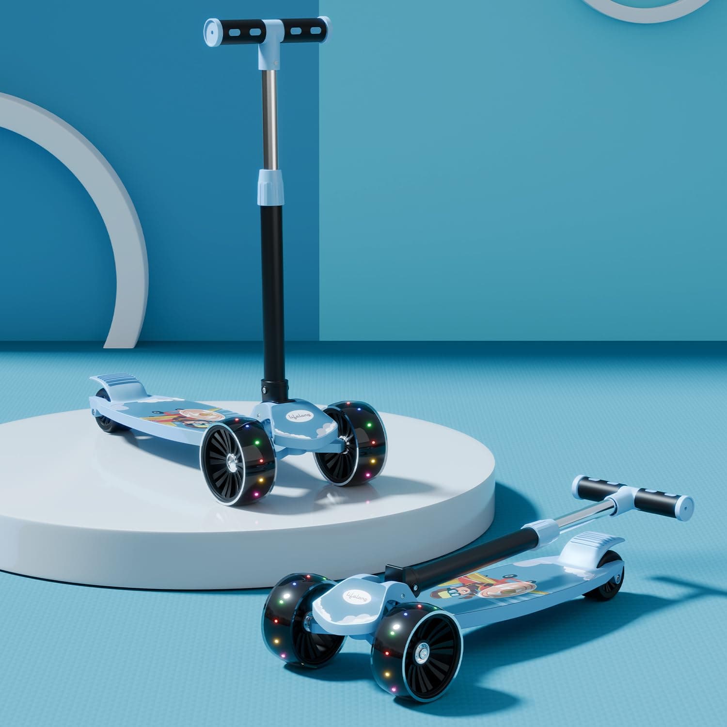 Lifelong Foldable Kids Kick Scooter with LED Wheels