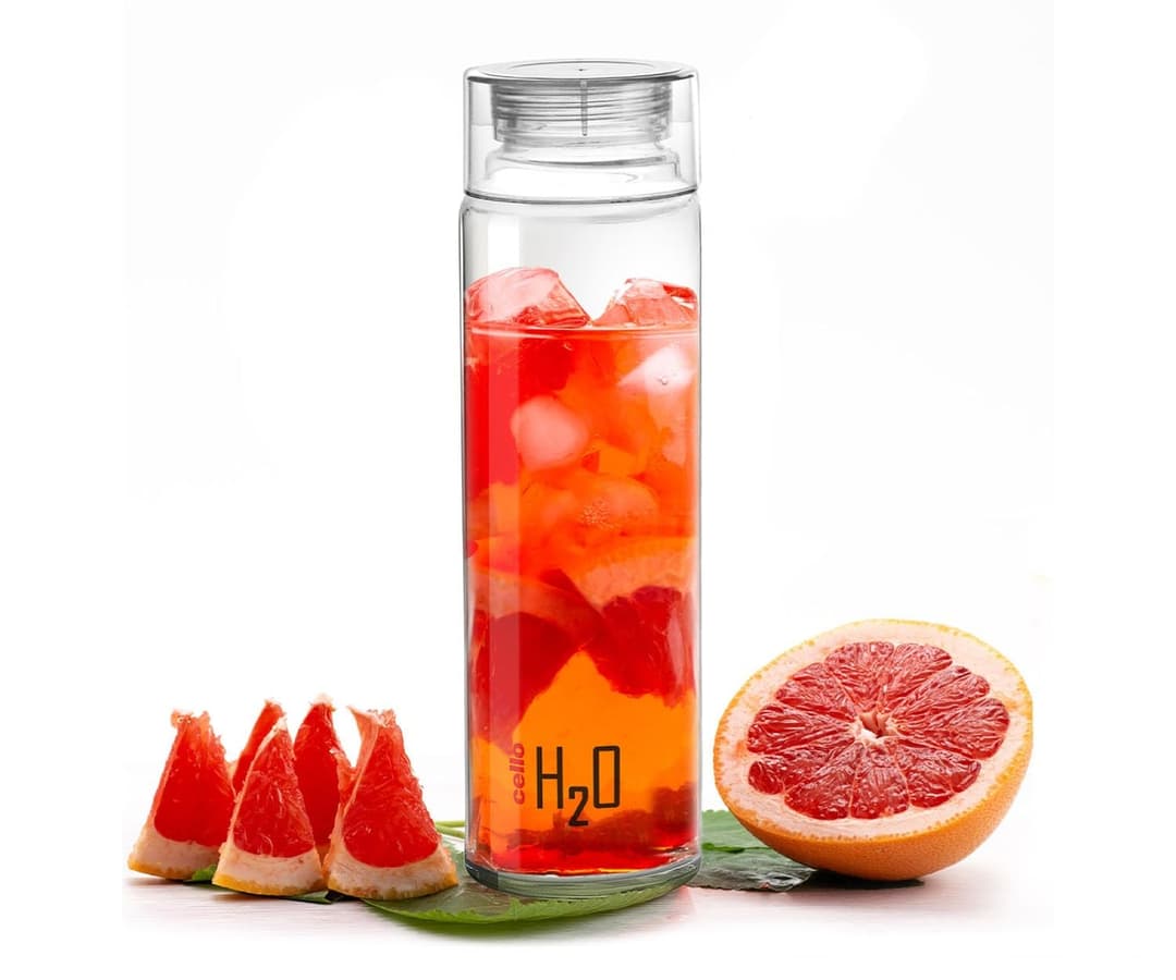 Cello H2O Toughened Glass Water Bottle 920 ml