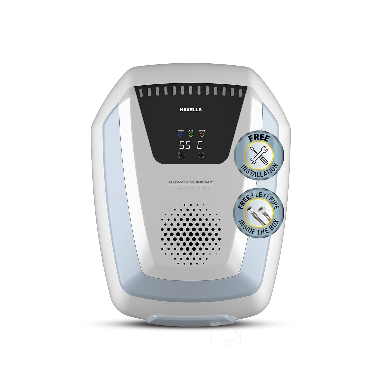 Havells Magnatron Prime 15L Storage Water Heater(Geyser) | Induction Technoloy | No Heating Element | 25% Faster Heating | 30,000 Rs Electricity Saving in 5 Year | Suitable For Hard Water | Scaling Resistant