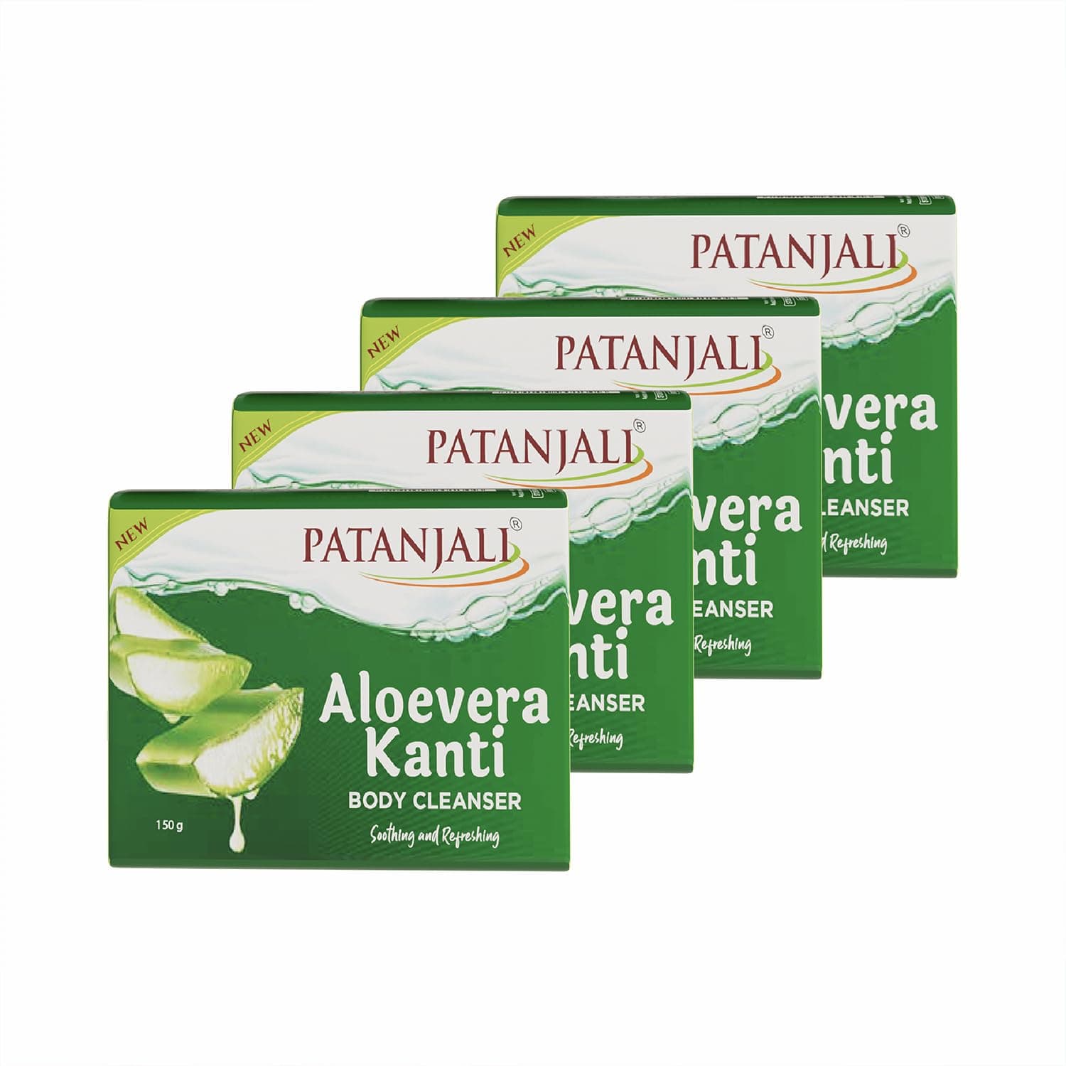 Patanjali Aloe Vera Kanti Body Cleanser Soap (150g, Pack of 4)