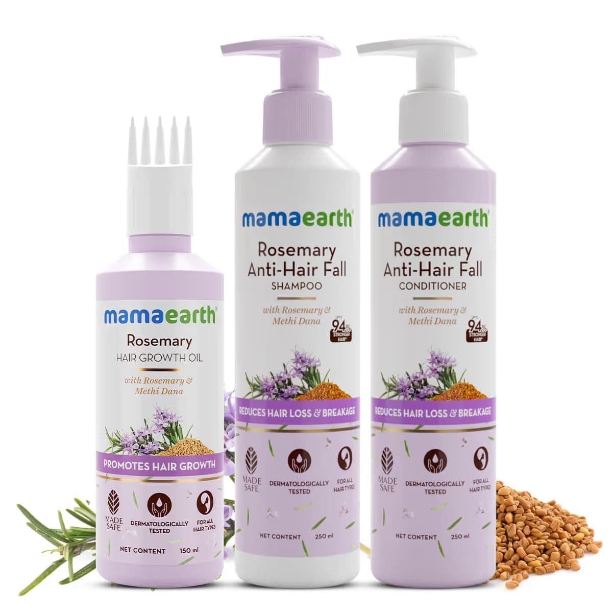 Mamaearth Rosemary Hair Fall Control Kit (650 ml)