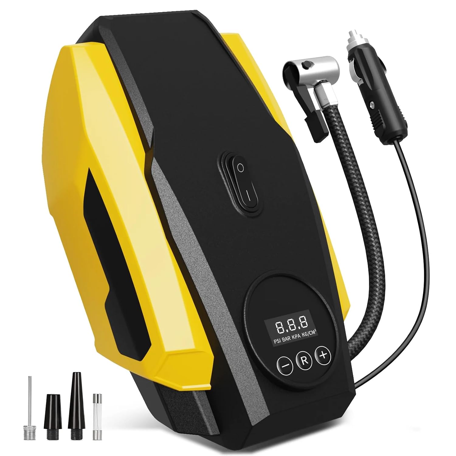 Mrsdry 150psi Air Tyre Inflator for Car and Bike Pump Auto Stop (Yellow)