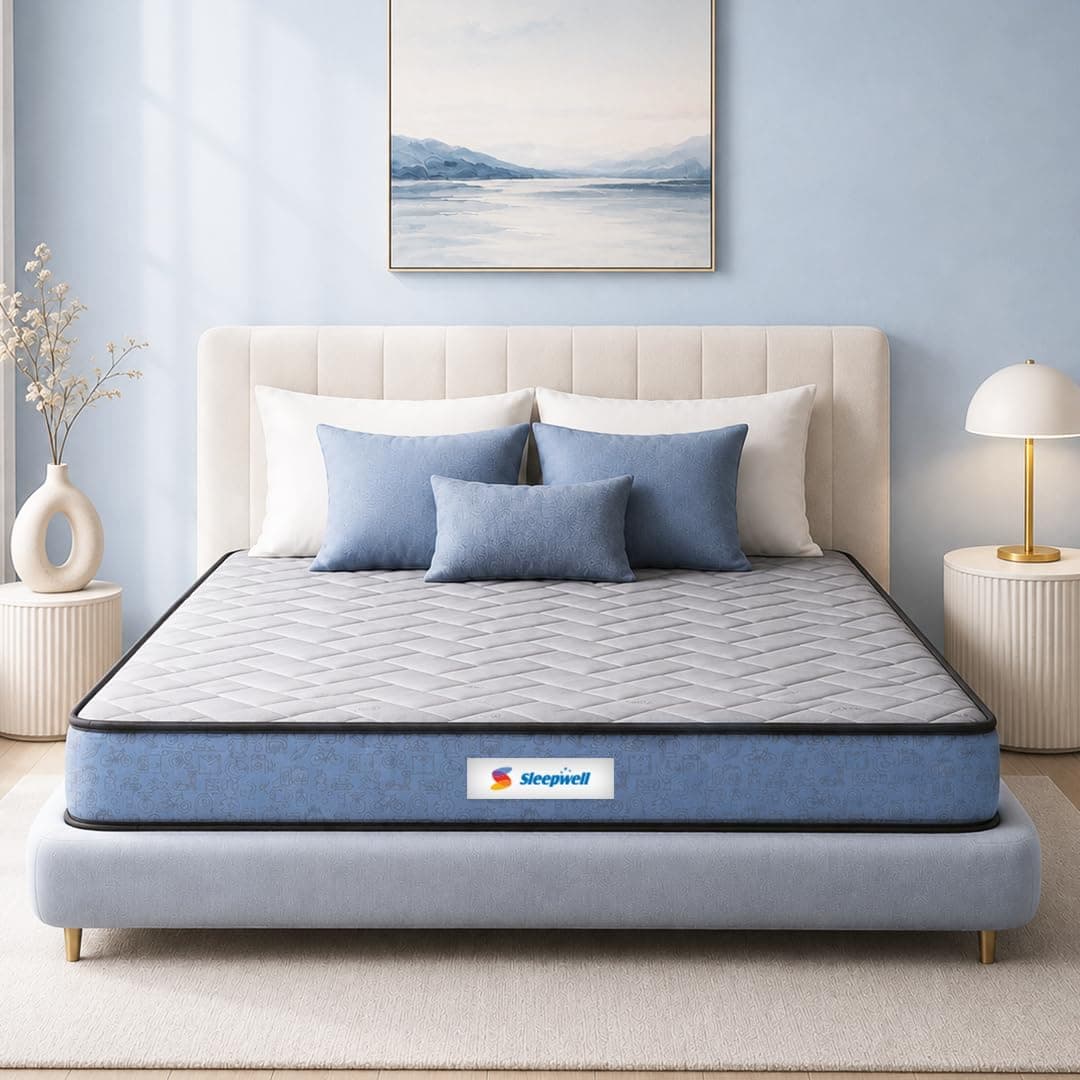 Sleepwell Ortho Pro Latex Mattress | Queen Size 72x60x6 Inch | 100% Pure Natural Latex Orthopedic Support | Pressure Relief | Cool Yarn Fabric | Neem Fresche Anti-Microbial | 10 Years Warranty