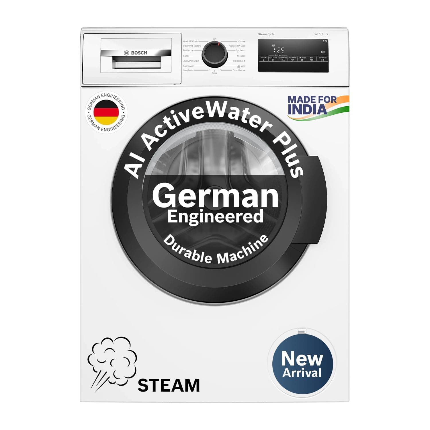 Bosch 8 kg 5 Star Front Load Washing Machine (WAJ28260IN)