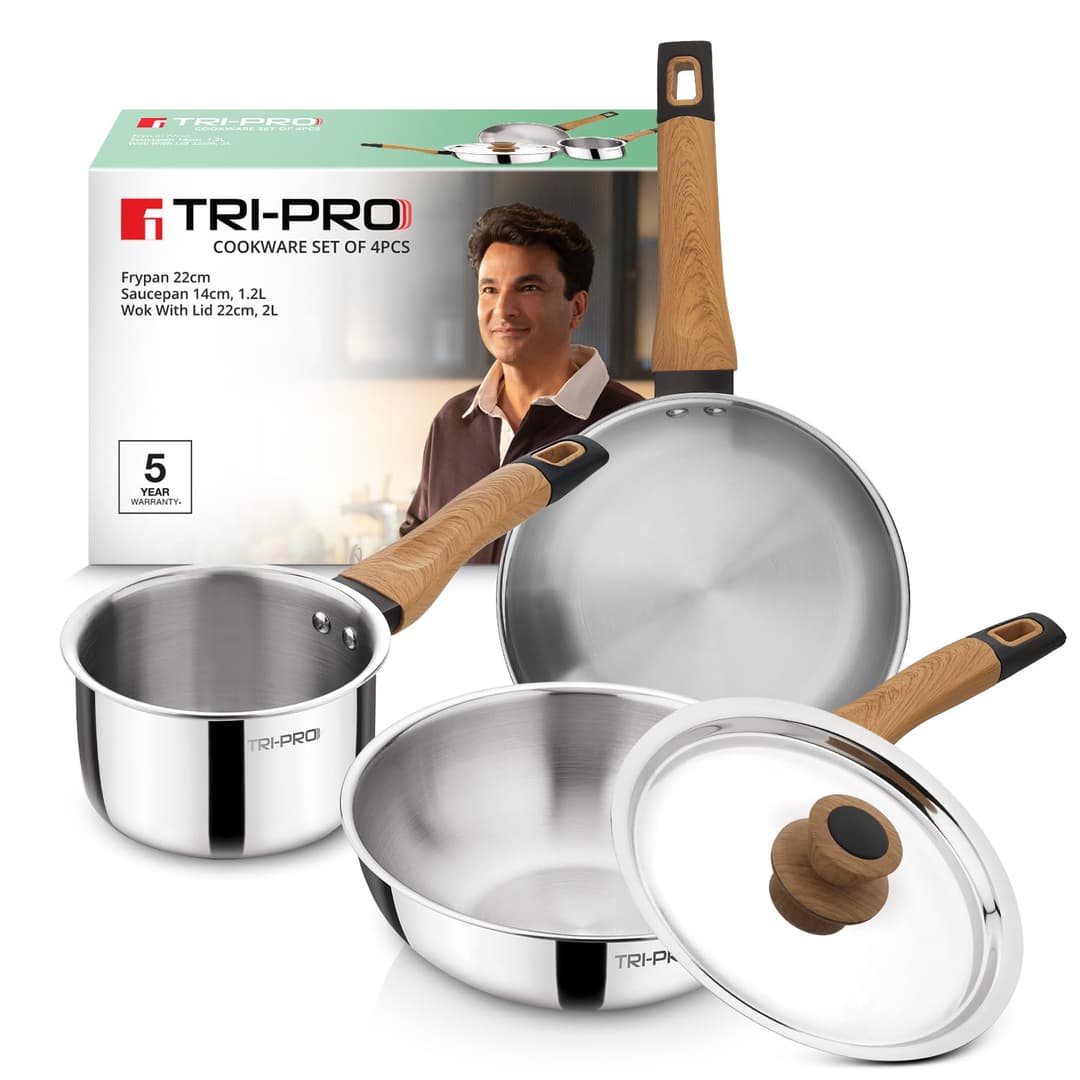 Bergner Tripro Triply 4 Pcs Cookware Set