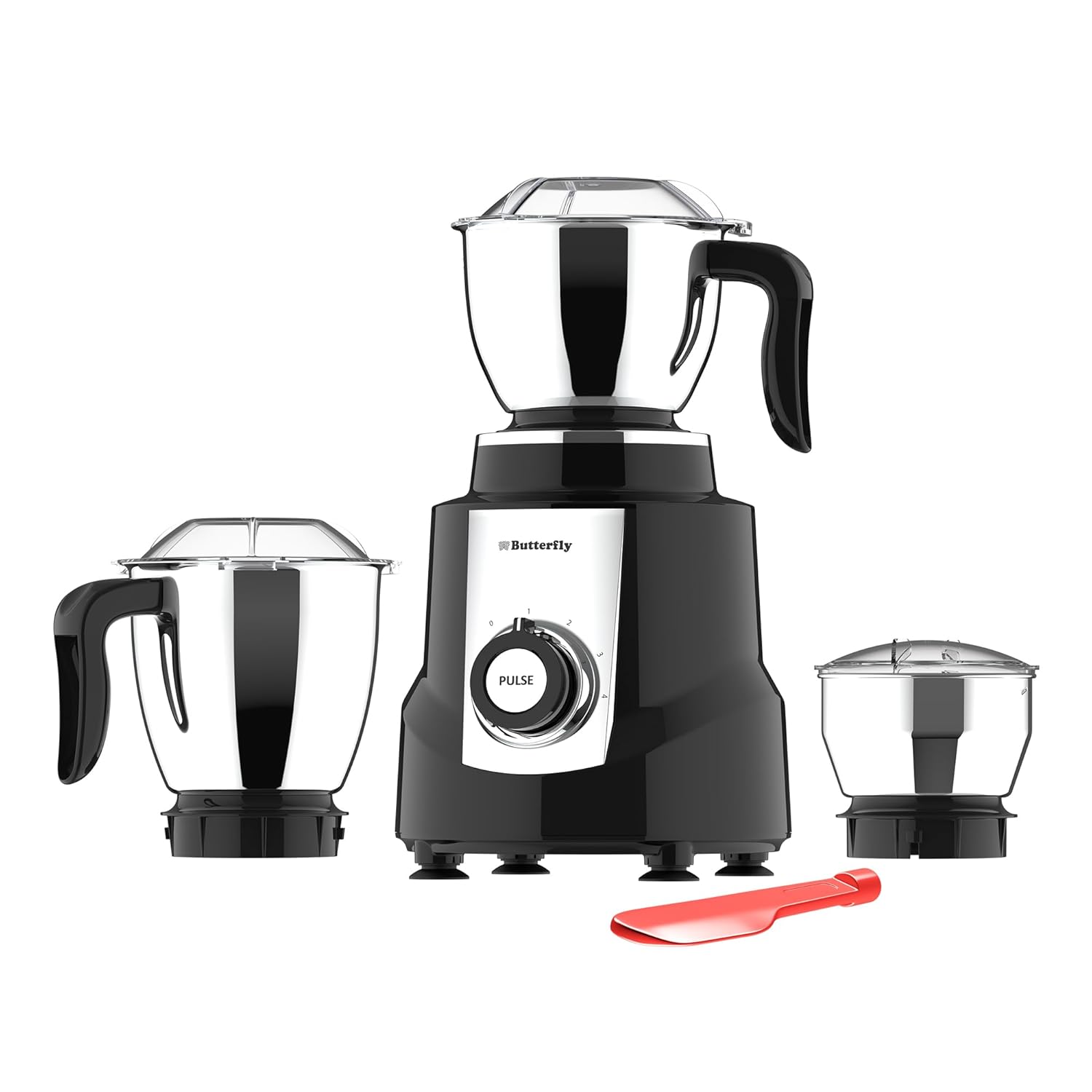 Butterfly Magnum 1.2 HP Mixer Grinder 3 Jar | 100% Copper Motor | 3 Stainless Steel Multipurpose Jars | ABS Body | Handsfree Operation | Lifetime Motor Warranty | Black