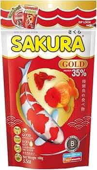 Sakura Goldfish Food | 100 g, Micro 1mm Pellets | Colour & Immunity Enhancing | Astaxanthin, Krill & Vitamin Complex Formula