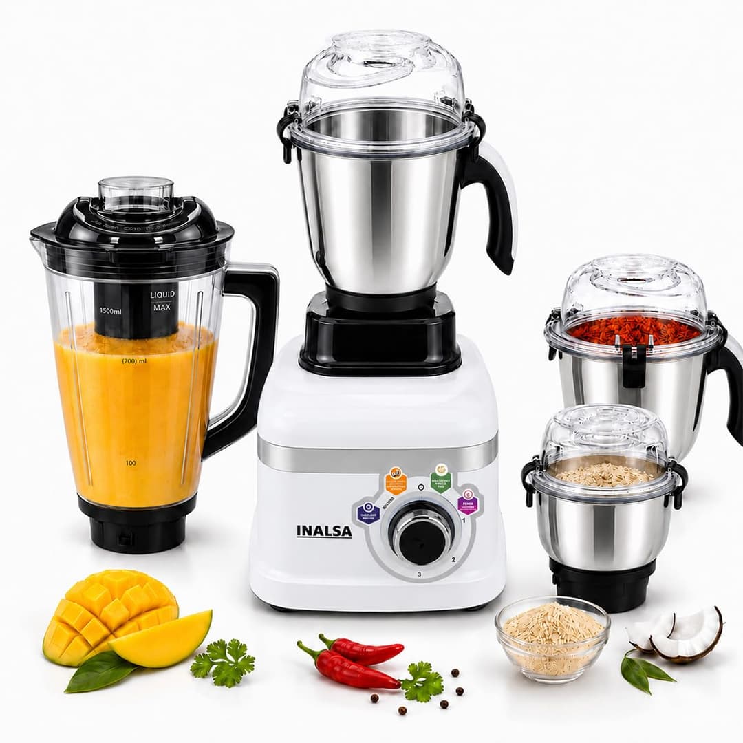 INALSA Triton MG 900W Mixer Grinder with 4 Jars