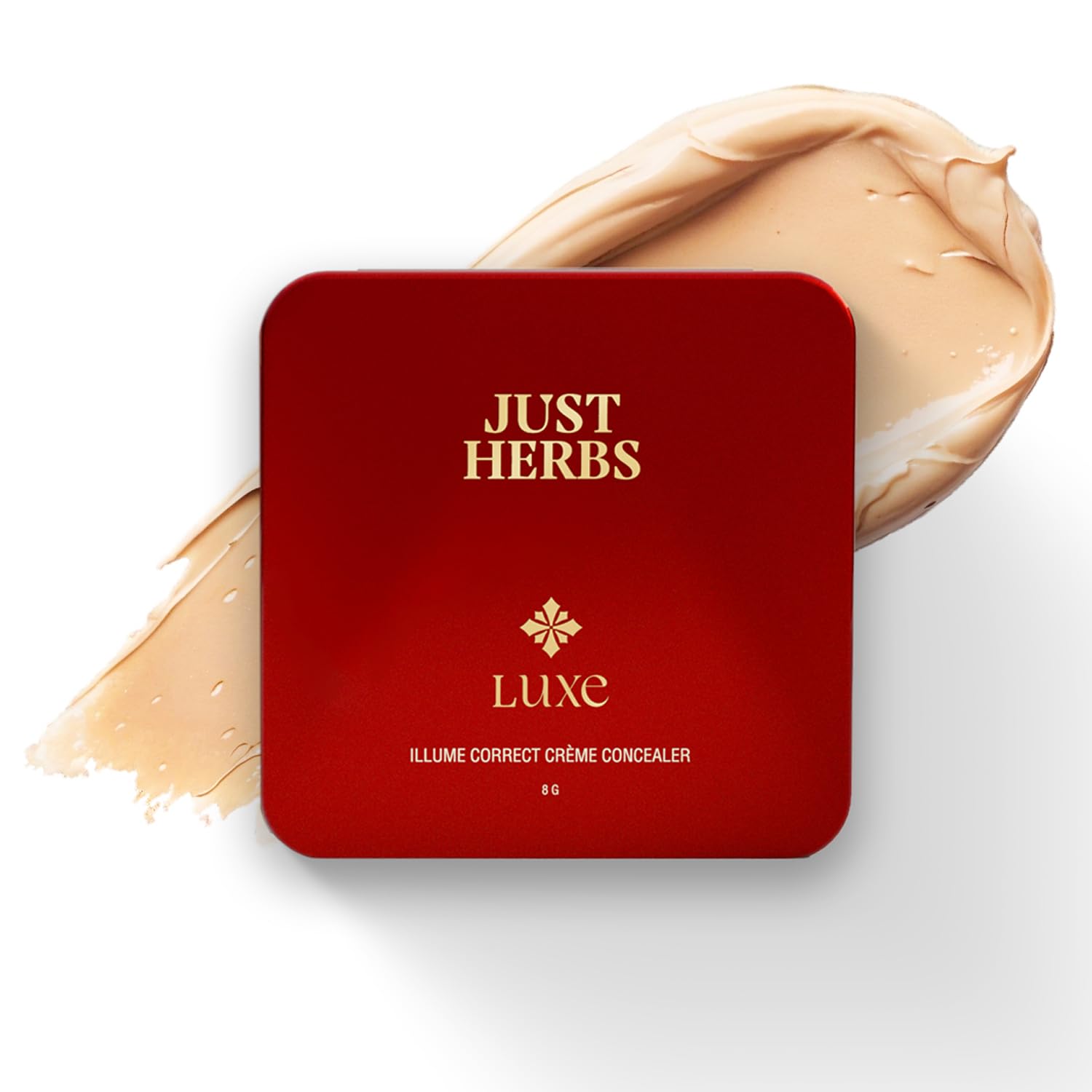 Just Herbs Luxe Illume Correct Créme Concealer | Luxury Makeup | Ayurvedic Skin-Loving Formula | High Coverage | Long-Lasting | Covers Dark Circles (130 BEIGE)