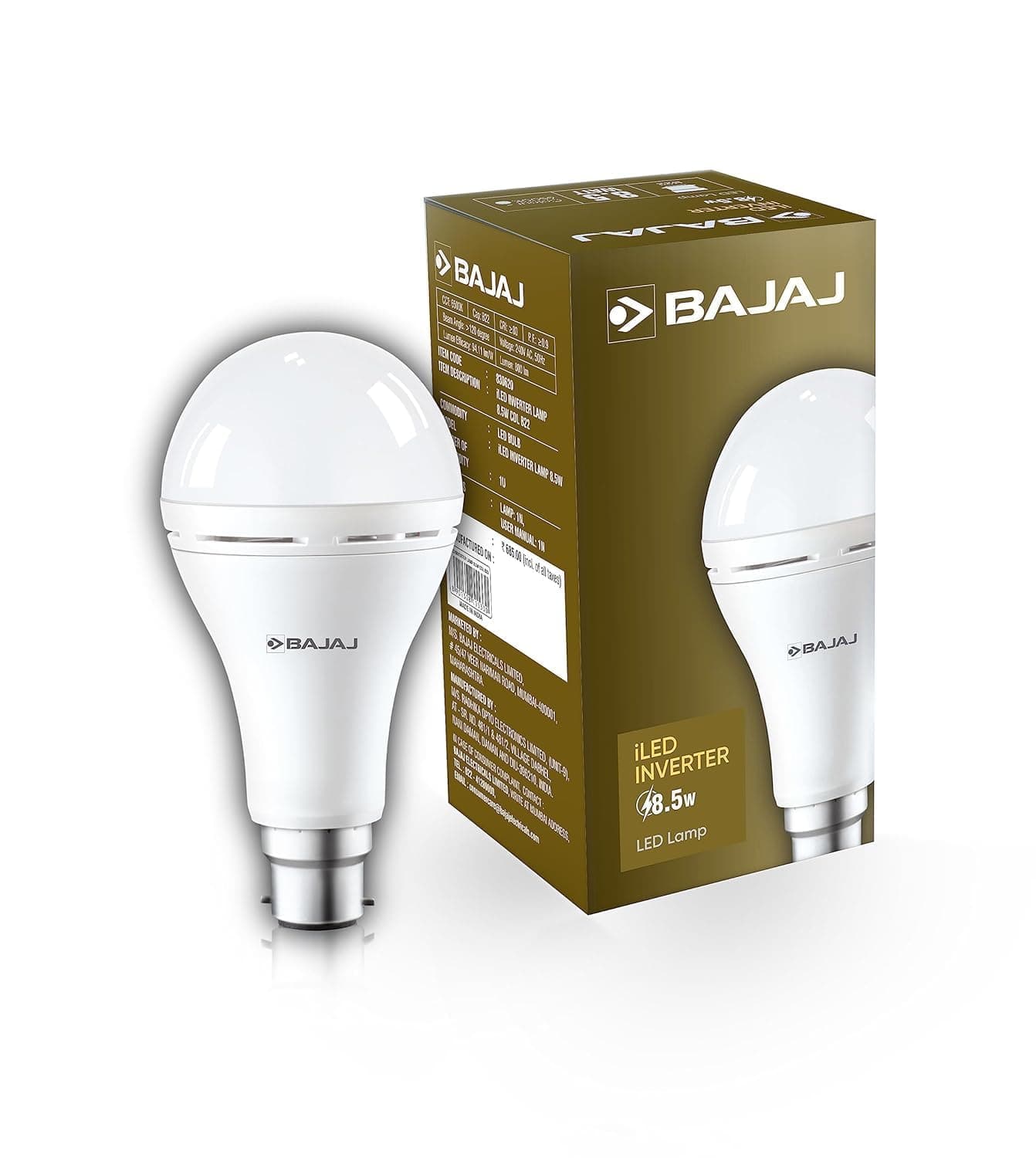 Bajaj iLED 8.5W Rechargeable Inverter LED Bulb B22D