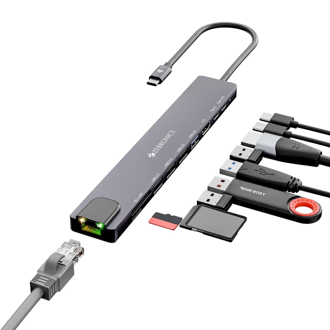 Zebronics CT101 10-in-1 USB-C Multiport Hub