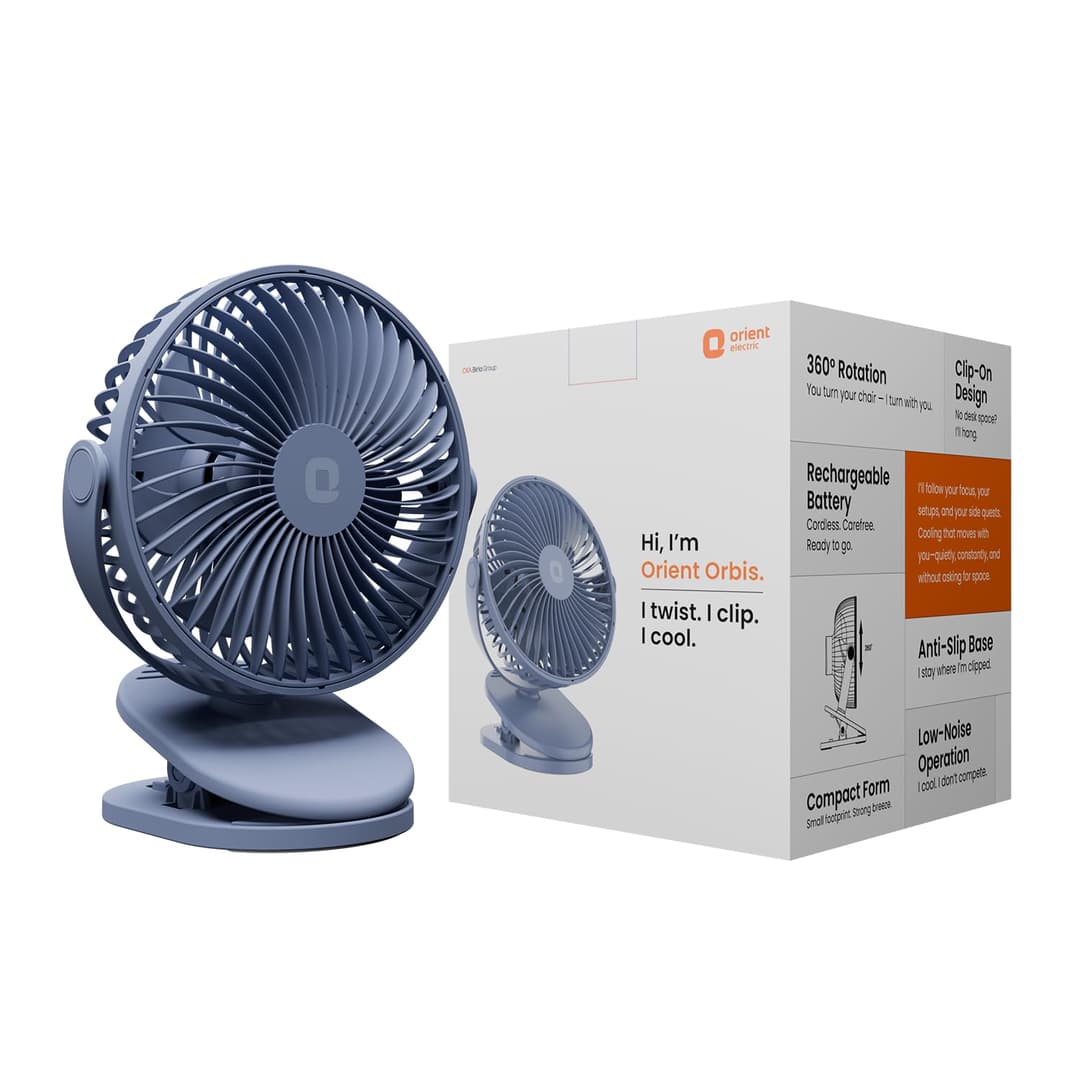 Orient Electric Orbis Rechargeable Clip-On Fan