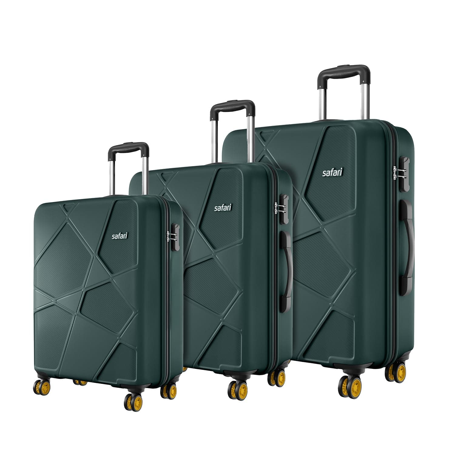 Safari Pentagon Pro 8 Wheels Set of 3 Trolley Bags