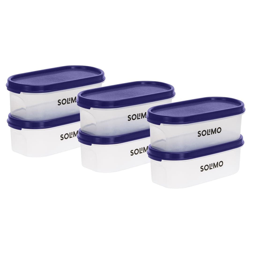 Solimo Modular Plastic Airtight Storage Containers 600ml Set of 2