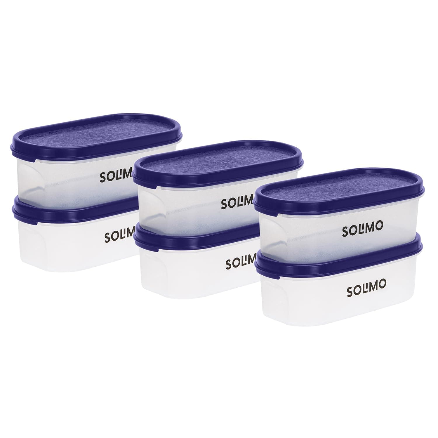 Solimo Modular Plastic Airtight Storage Containers 600ml Set of 2