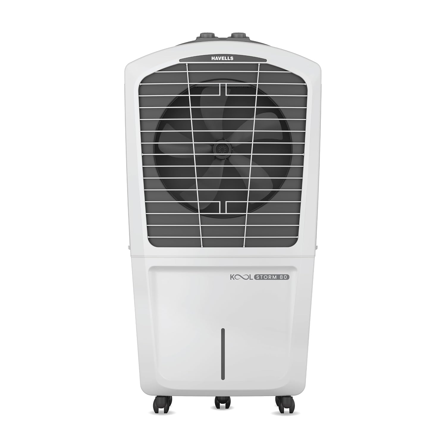 Havells KoolStorm 80 L Desert Air Cooler for Home/Office | Powerful Air-Delivery | Dual Flow Technology | Bacteria Shield Honeycomb Pads | XXL Ice Chamber | Ice Chill Drip Technology | Front Wheels with brakes