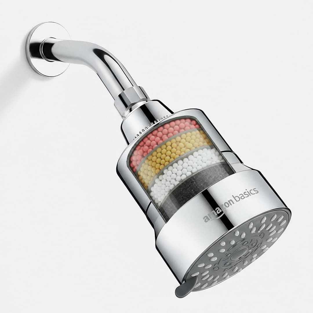 Amazon Basics Filtered Shower Head with 5 Spray Modes