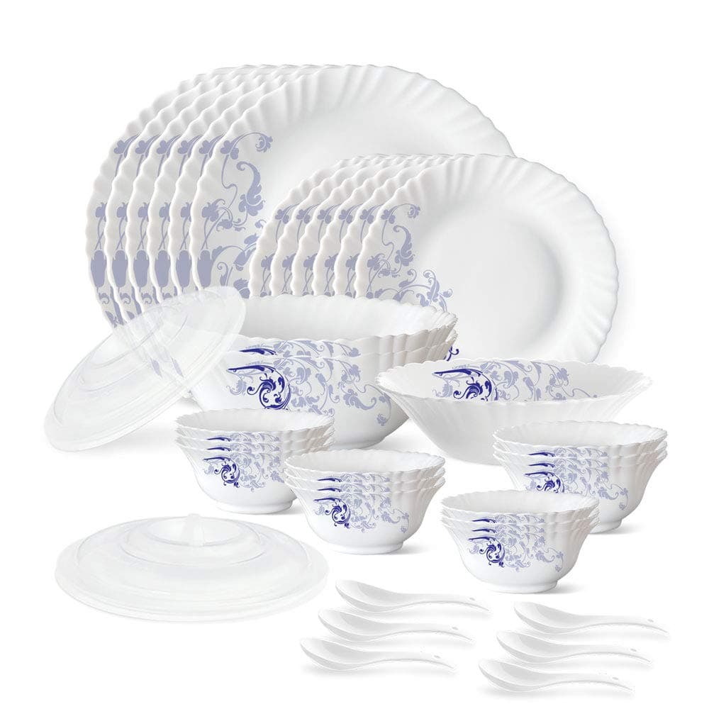 Larah by Borosil 35 Pieces Opalware Dinner Set