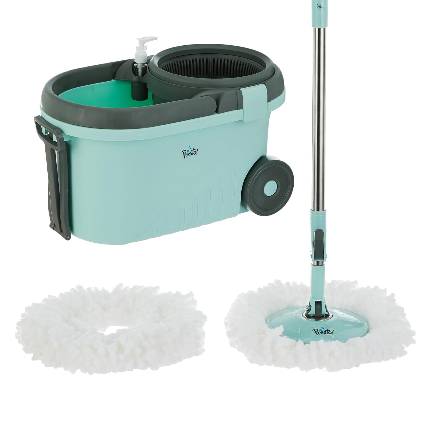 Presto! Clean Plastic Spin Mop with 2 Refills