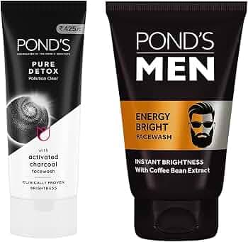 POND'S Pure Detox 200g and Men's Energy Bright 100g Face Wash Combo