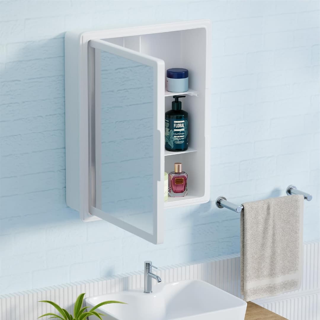 Lifelong Wall-Mounted ABS Bathroom Mirror Cabinet