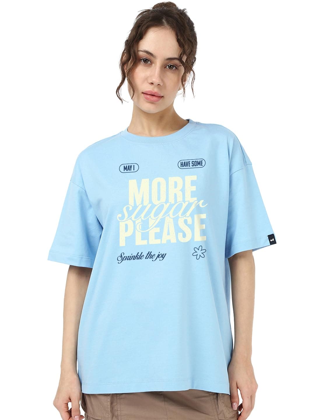 Bewakoof Women's Letter Print Oversized Fit T-Shirt