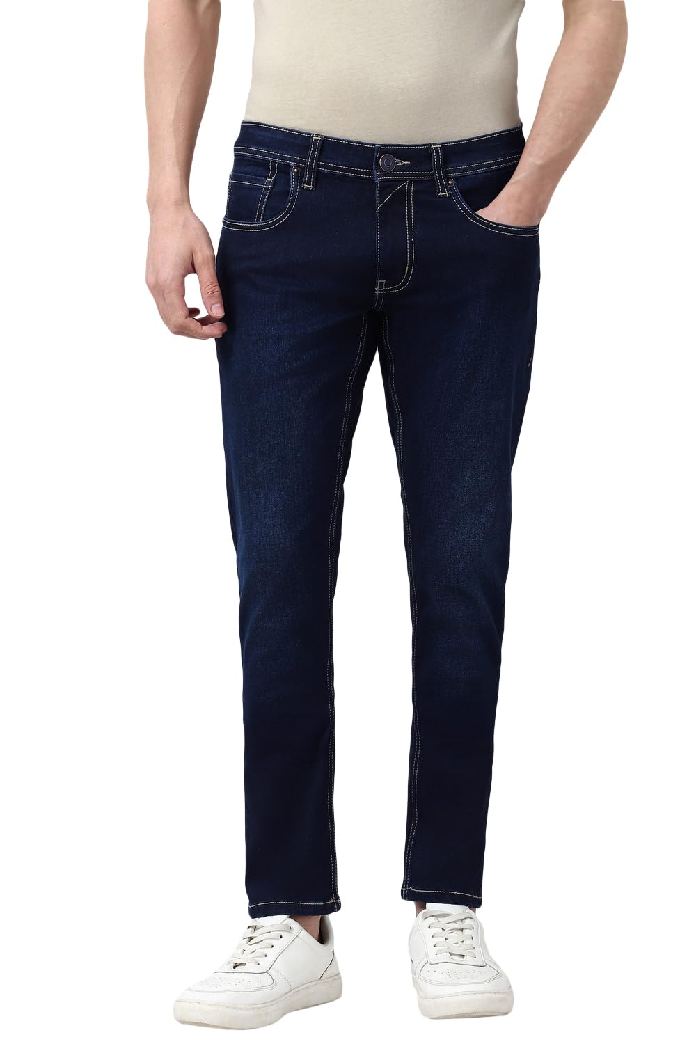 Peter England Men's Skinny Fit Jeans | Denim Mid Washed | Casual Wear | Stylish Bottoms