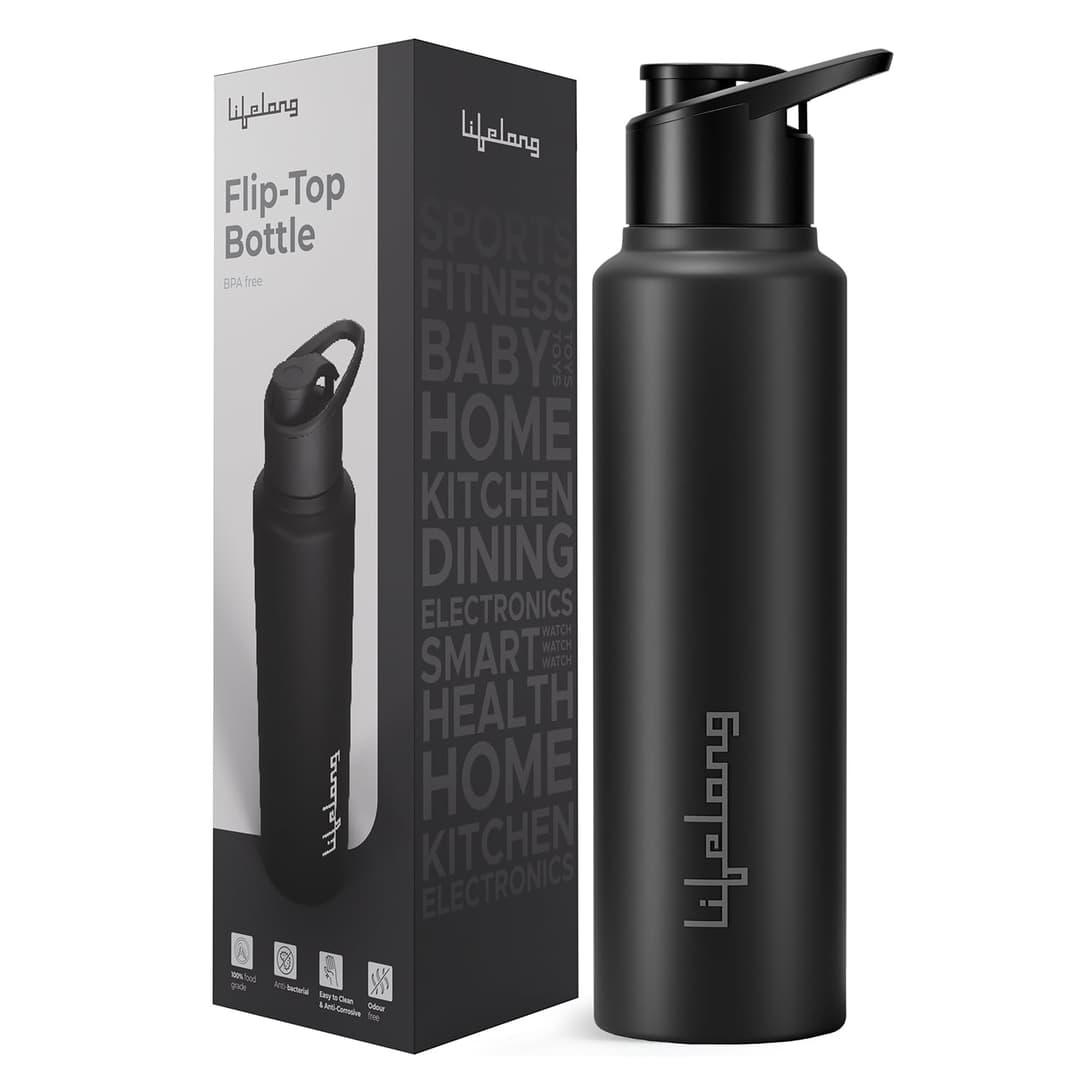 Lifelong Stainless Steel Water Bottle with Sipper 950ml
