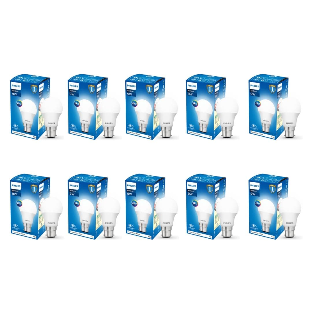 Philips 9W B22 Cool Day White LED Bulbs Pack of 10
