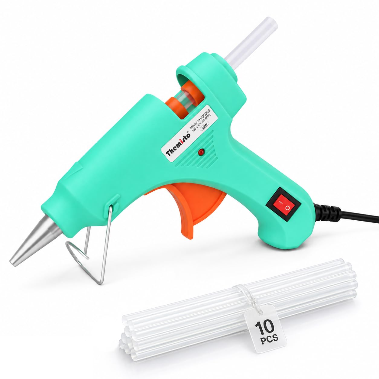 THEMISTO 20 Watt Mini Hot Melt Glue Gun with 10 Glue Sticks for DIY Art and Crafts…