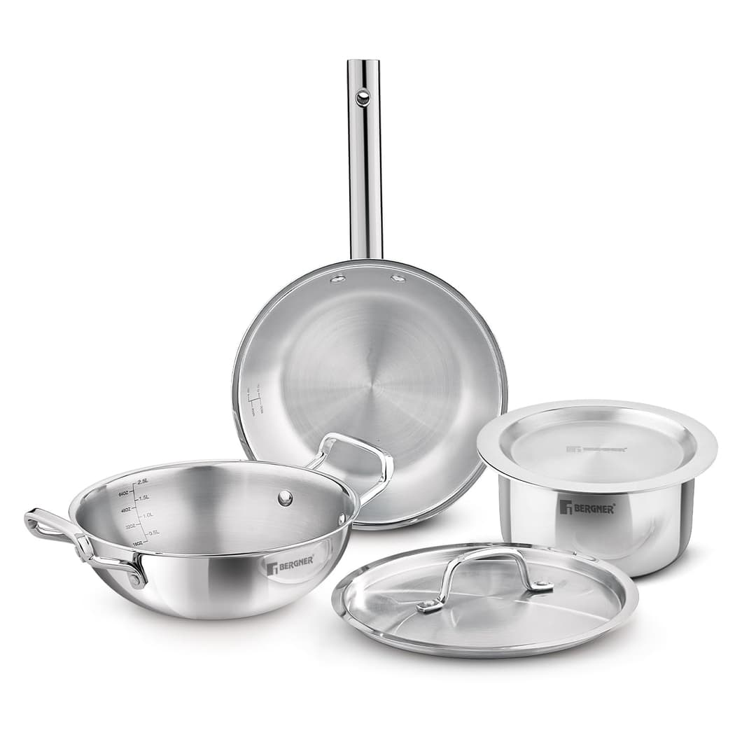 Bergner Tripro Triply Stainless Steel Cookware Set (5 Pieces)