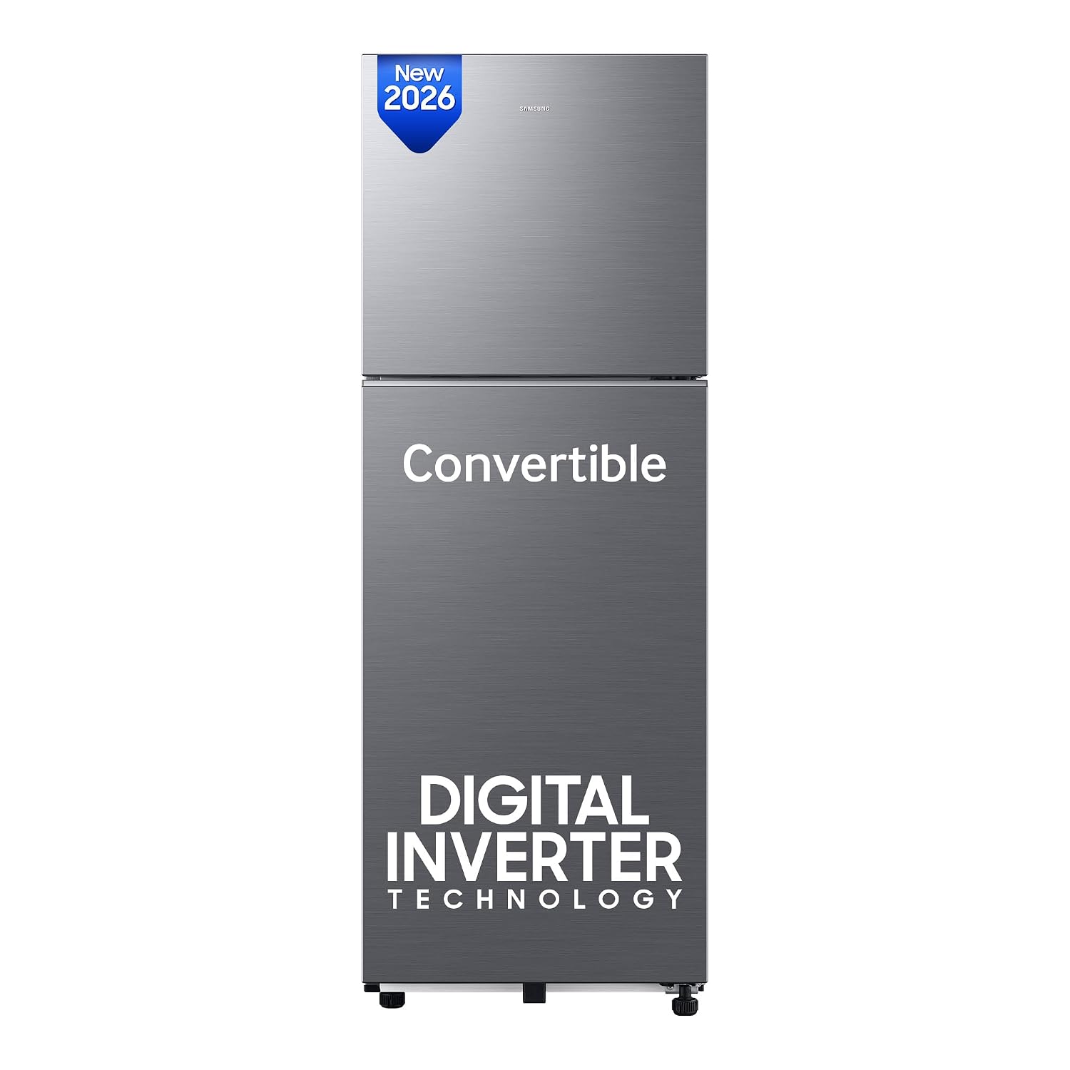 Samsung 256 L, 3 Star, Convertible, Digital Inverter Frost Free Double Door Refrigerator (RT40H30U3THL, Silver, Refined Inox, 2026 Model)