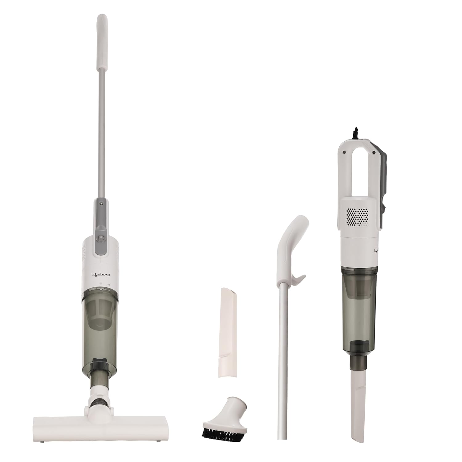 Lifelong 2-in-1 Handheld & Stick Vacuum Cleaner | 14KPA Suction | HEPA Filter | 3 Cleaning Heads for Dust Mite, Bed, Sofa, Floor | Click Lock Detachable Dust Cup | For Home Use Dry Vacuuming (LLVC922)