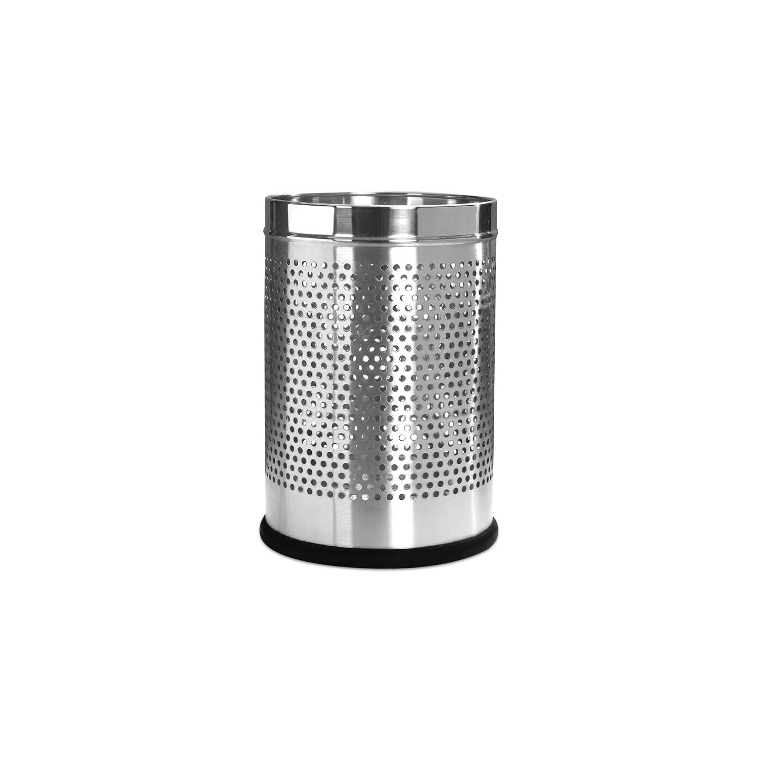Bathla Stainless Steel Perforated Open Dustbin - 5 Litres | Mesh Trash Can for Home, Office & Commercial Use | Durable, Rust-Resistant & Ventilated Waste Bin