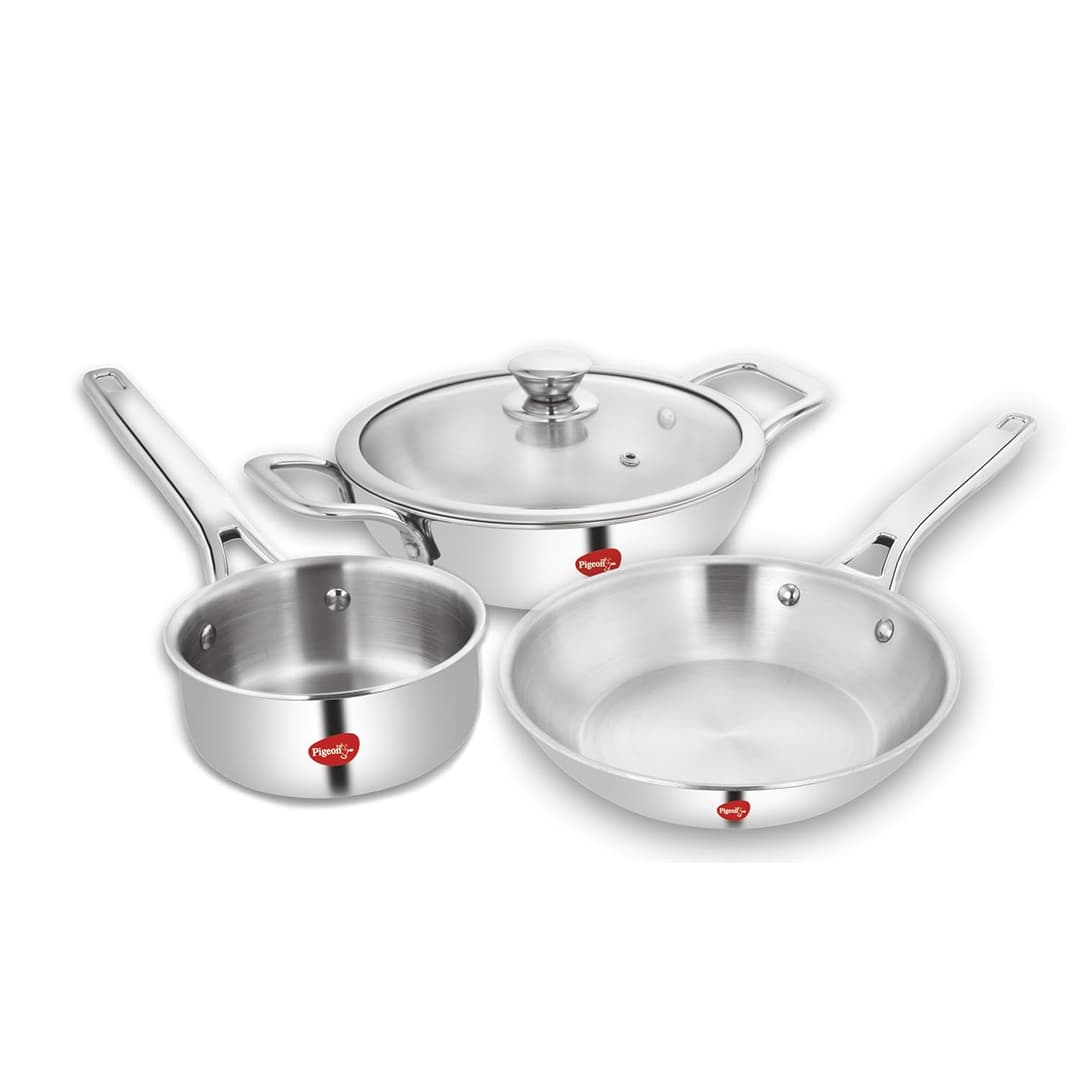 Pigeon Elite Triply Stainless Steel 4-Piece Cookware Set