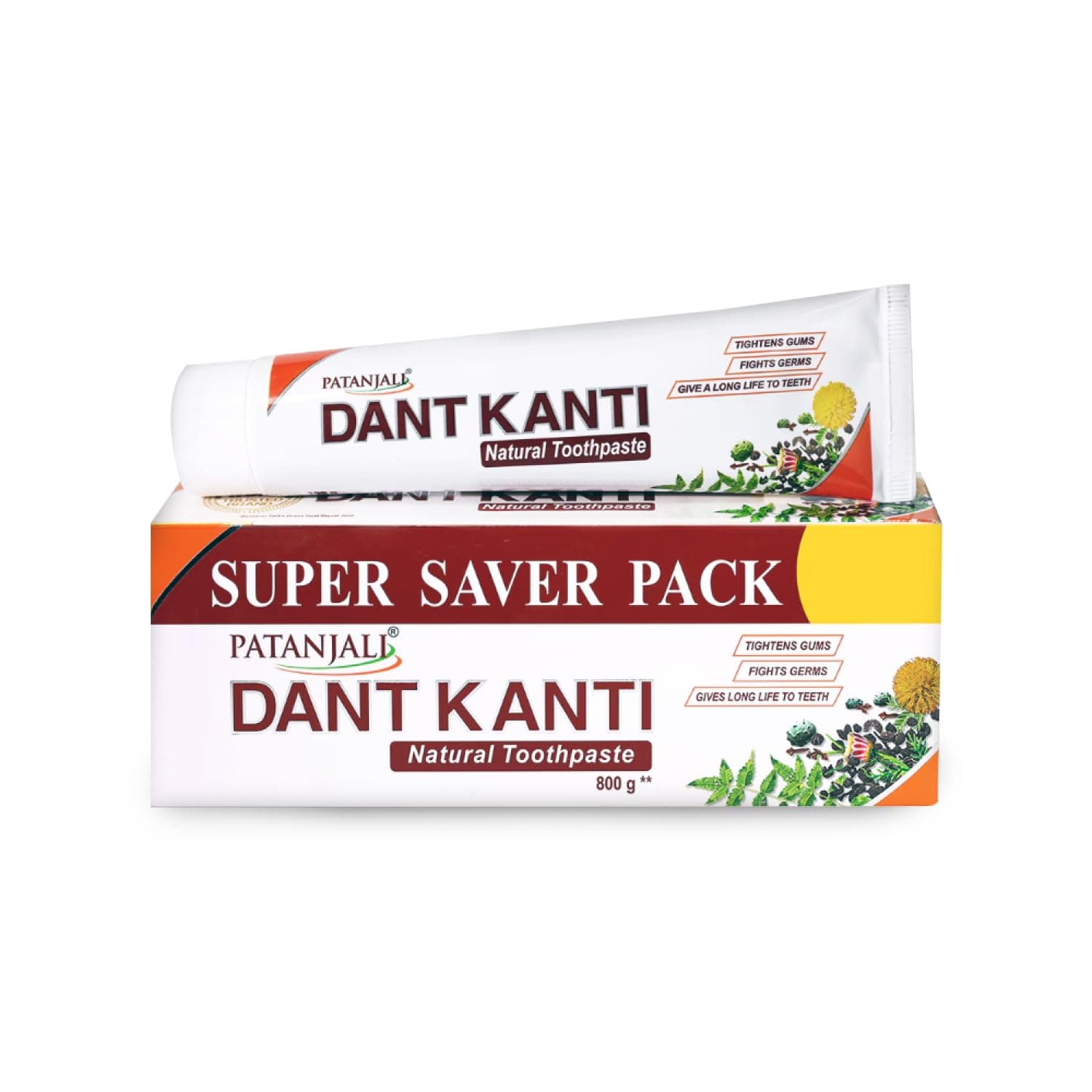 Patanjali Dant Kanti Natural Toothpaste 800g (200g x 4)