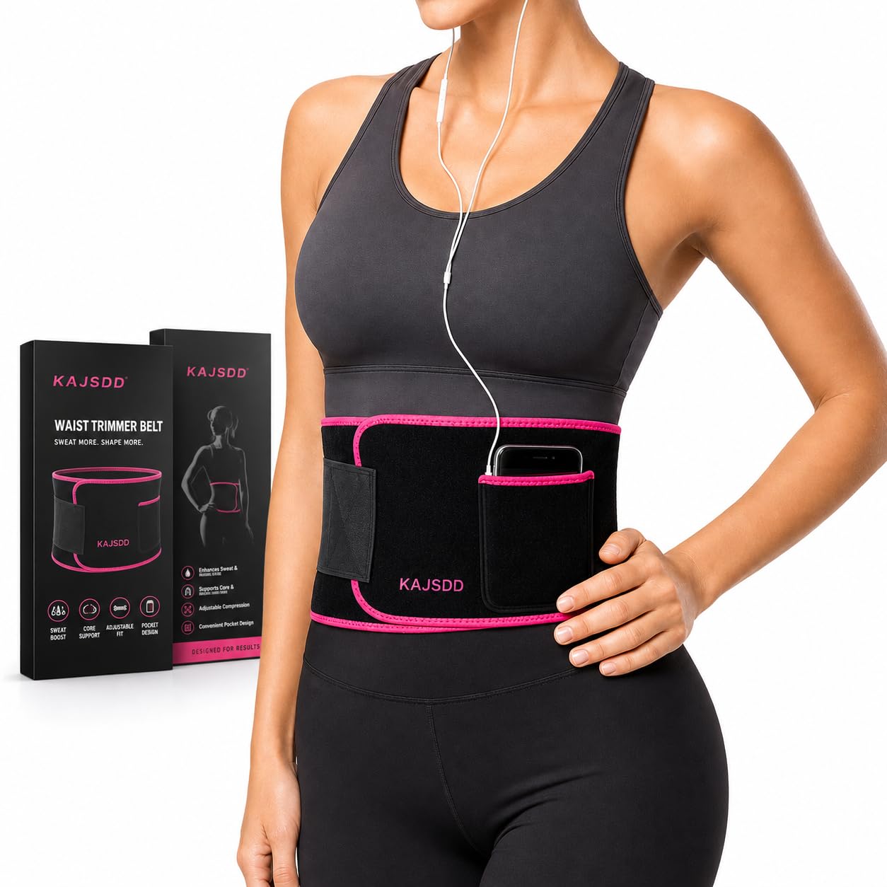 Belly Fat Belt for Women and Man,Sweat Belt Fat Burner with Pocket,Neoprene Waist Trimmer for Weight Loss,Tummy Exercise,Hot Slimming Belt Lower Back Support and Relief in Back Pain