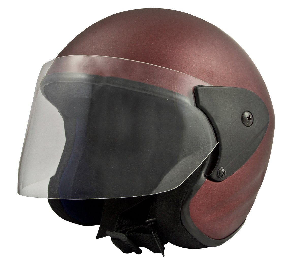 Deltz Speed (ISI Certified) Open Face Helmet (Maroon Matte) (Large)