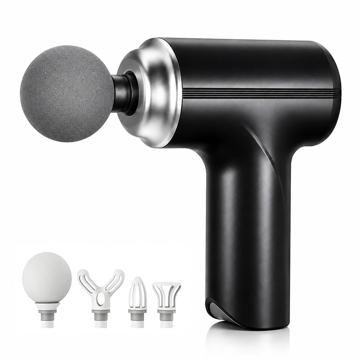 Bouncefit MG-203 Portable Handheld Electric Massage Gun | Body Massager for Pain Relief | Massage Gun for Back, Leg & Full Body | 4 Speed Modes | Long Battery Life | 4 Specialized Heads For Full Body Pain Relief (A1-203)