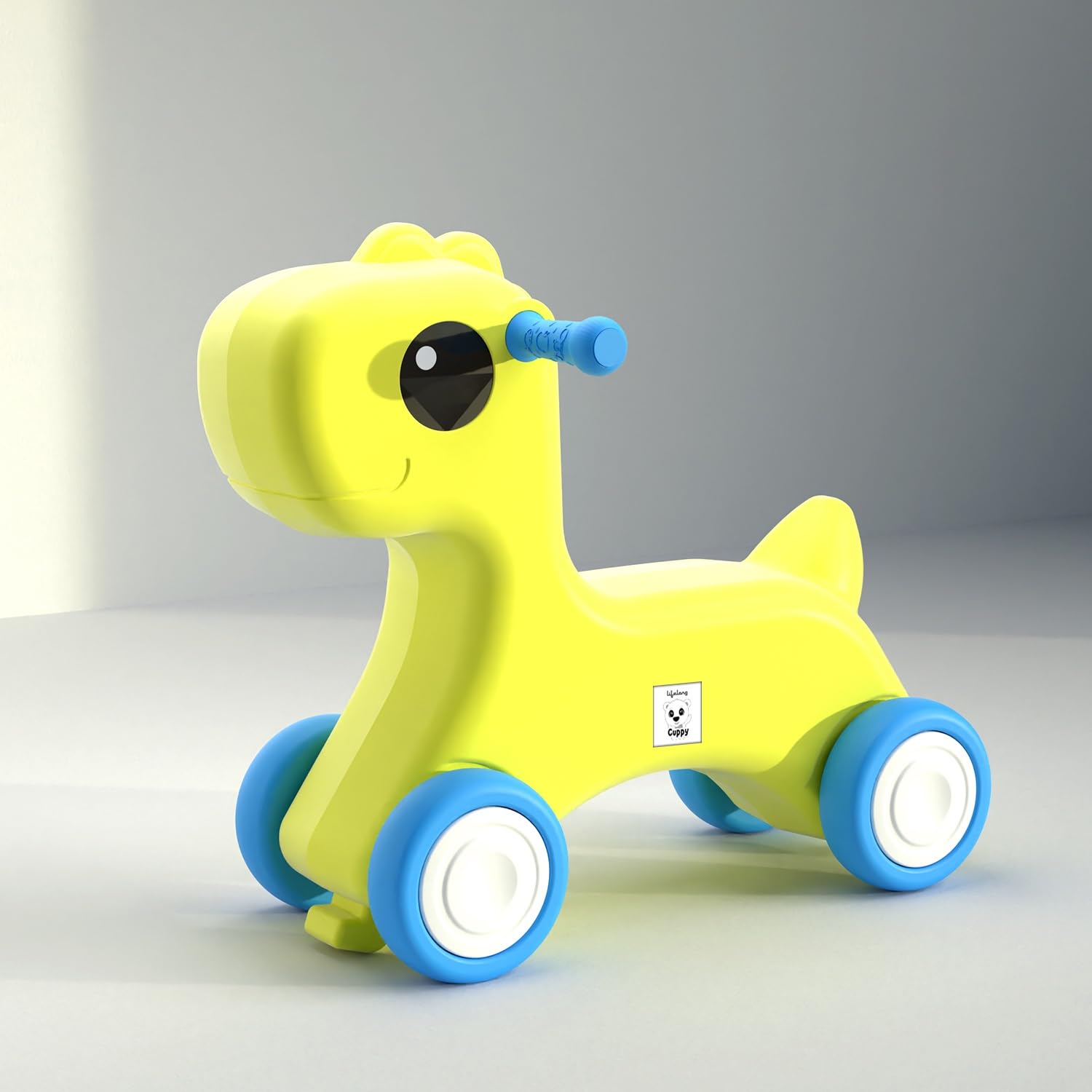 Lifelong Cuppy Horse Ride On for Kids 1+ Years | Sturdy & Round Edges Push Ride | Safe & Durable | Load Capacity 35kg | Indoor Outdoor Play Toy Vehicle for Boys & Girls (LLCHR01)